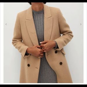 Double-breasted wool coat
